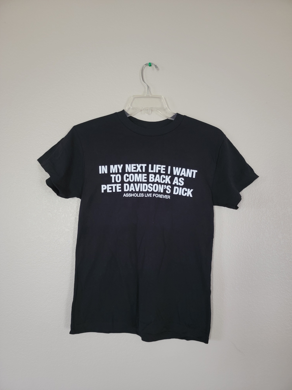 Black Graphic Assholes Live Forever  Short-Sleeve Tee with White Text